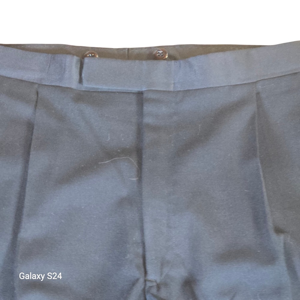 Men's Black Formal Dress Pants Pleated Striped Detail‎ Trousers
